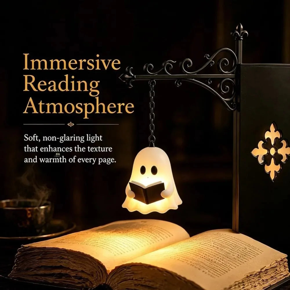 NookLamp Ghost glowing above an open book