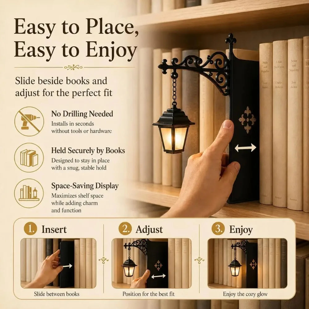 NookLamp decorative bookshelf lantern – supplier product view